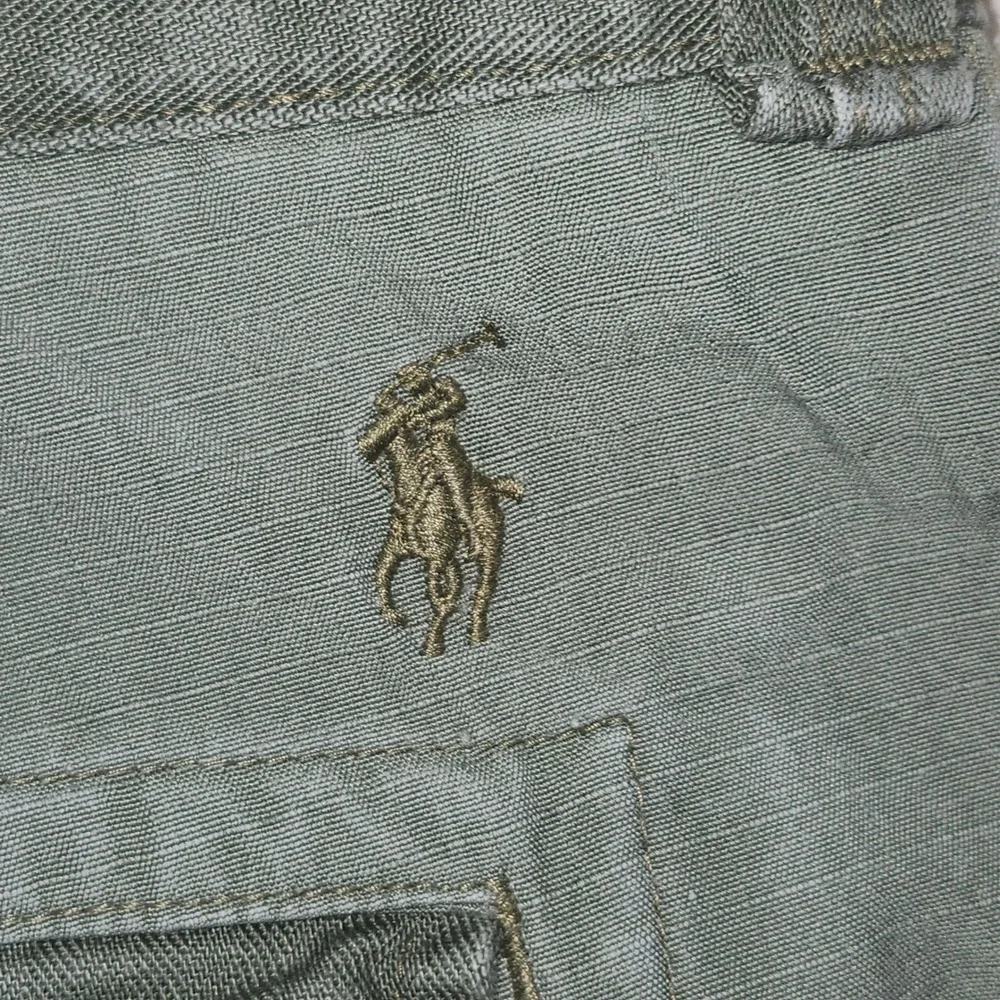 Polo Ralph Lauren Mens 38 Relaxed Fit Patchwork Cargo Shorts Olive Green Cotton